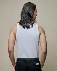 Merz b. Schwanen RIBTANK01 7.2oz Ribbed Tank Top - White | Merz b. Schwanen T Shirts | JEANSTORE