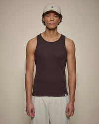 Merz b. Schwanen RIBTANK01 7.2oz Ribbed Tank Top - Espresso