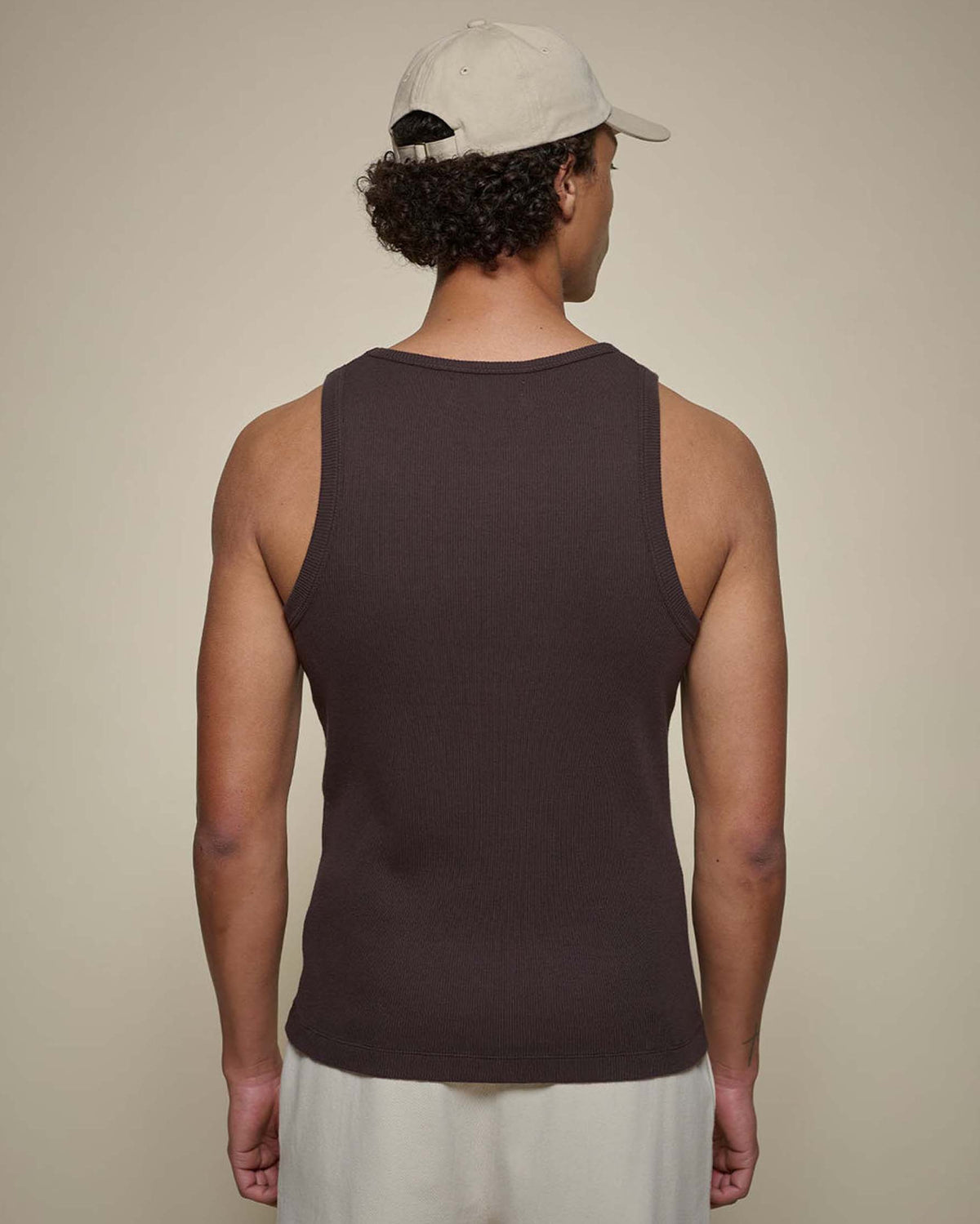 Merz b. Schwanen RIBTANK01 7.2oz Ribbed Tank Top - Espresso