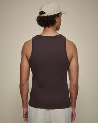 Merz b. Schwanen RIBTANK01 7.2oz Ribbed Tank Top - Espresso