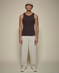 Merz b. Schwanen RIBTANK01 7.2oz Ribbed Tank Top - Espresso