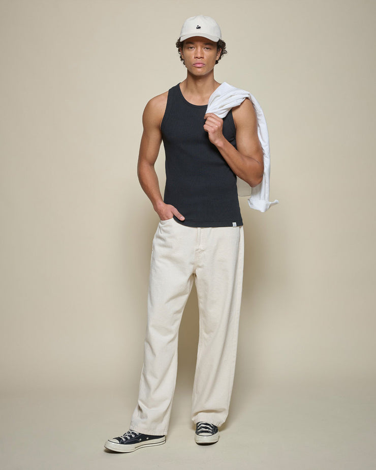 Merz b. Schwanen RIBTANK01 7.2oz Ribbed Tank Top - Deep Black