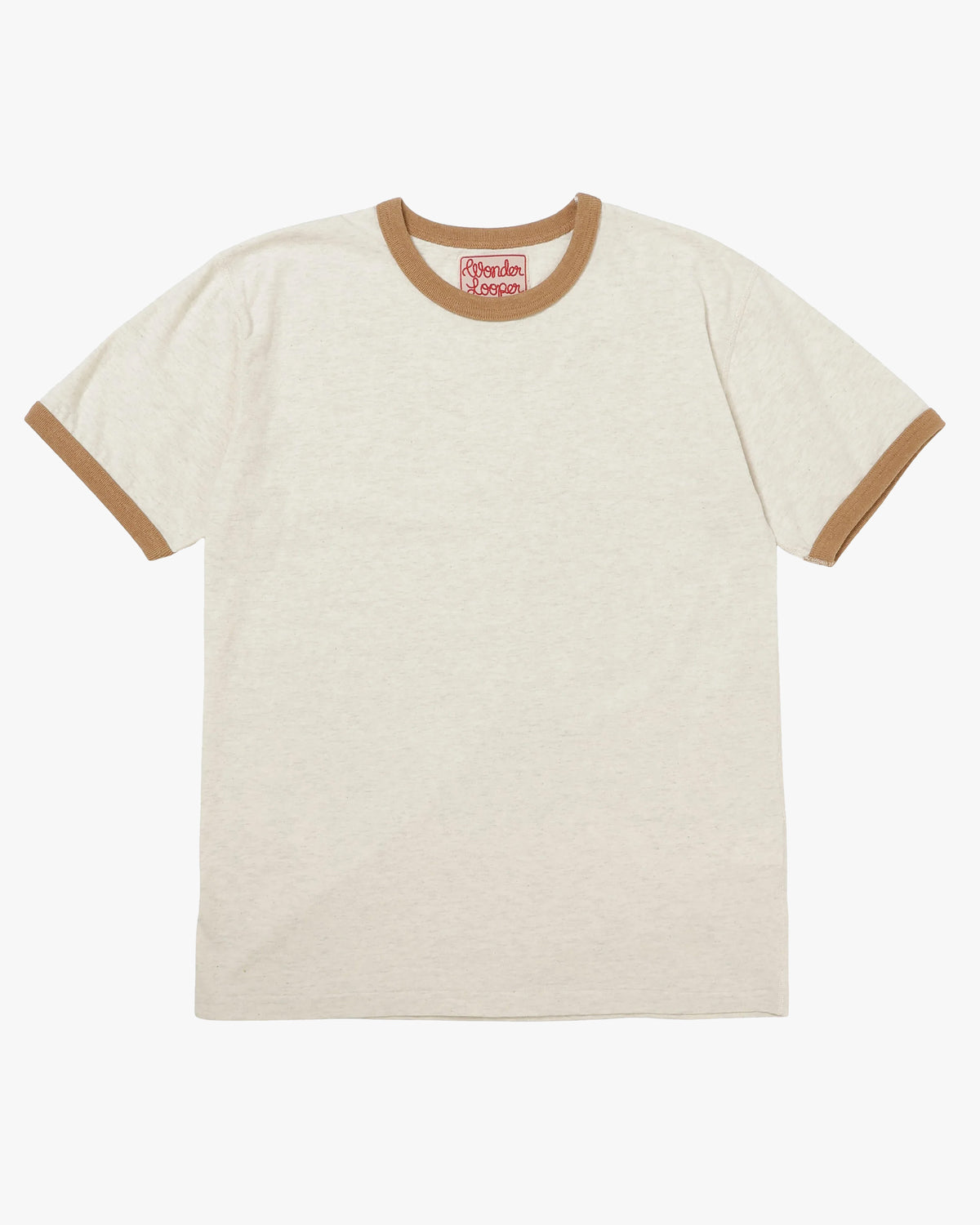 Wonder Looper Recycled Cotton Foxfibre® Ringer Tee - Sand | Wonder Looper T Shirts | JEANSTORE
