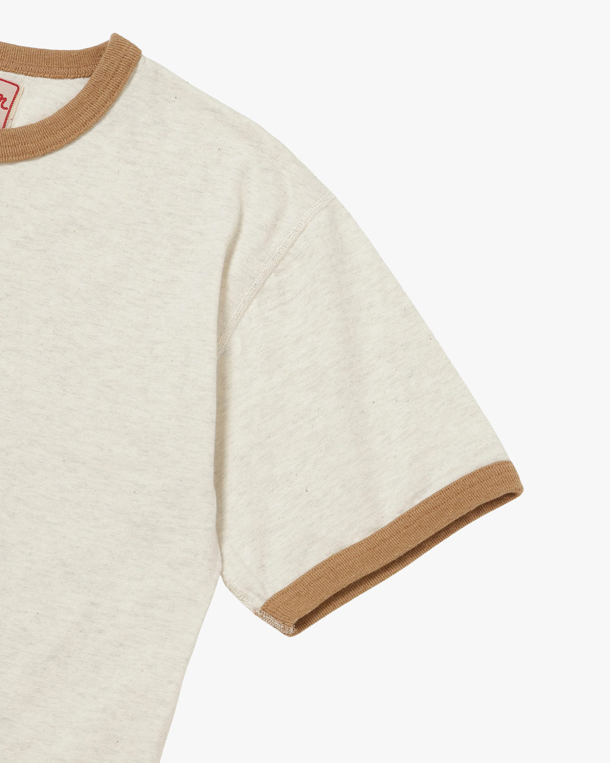 Wonder Looper Recycled Cotton Foxfibre® Ringer Tee - Sand | Wonder Looper T Shirts | JEANSTORE