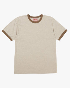 Wonder Looper Recycled Cotton Foxfibre® Ringer Tee - Stone