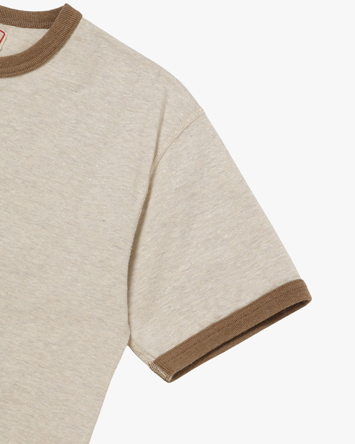 Wonder Looper Recycled Cotton Foxfibre® Ringer Tee - Stone | Wonder Looper T Shirts | JEANSTORE