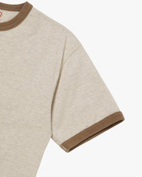 Wonder Looper Recycled Cotton Foxfibre® Ringer Tee - Stone | Wonder Looper T Shirts | JEANSTORE