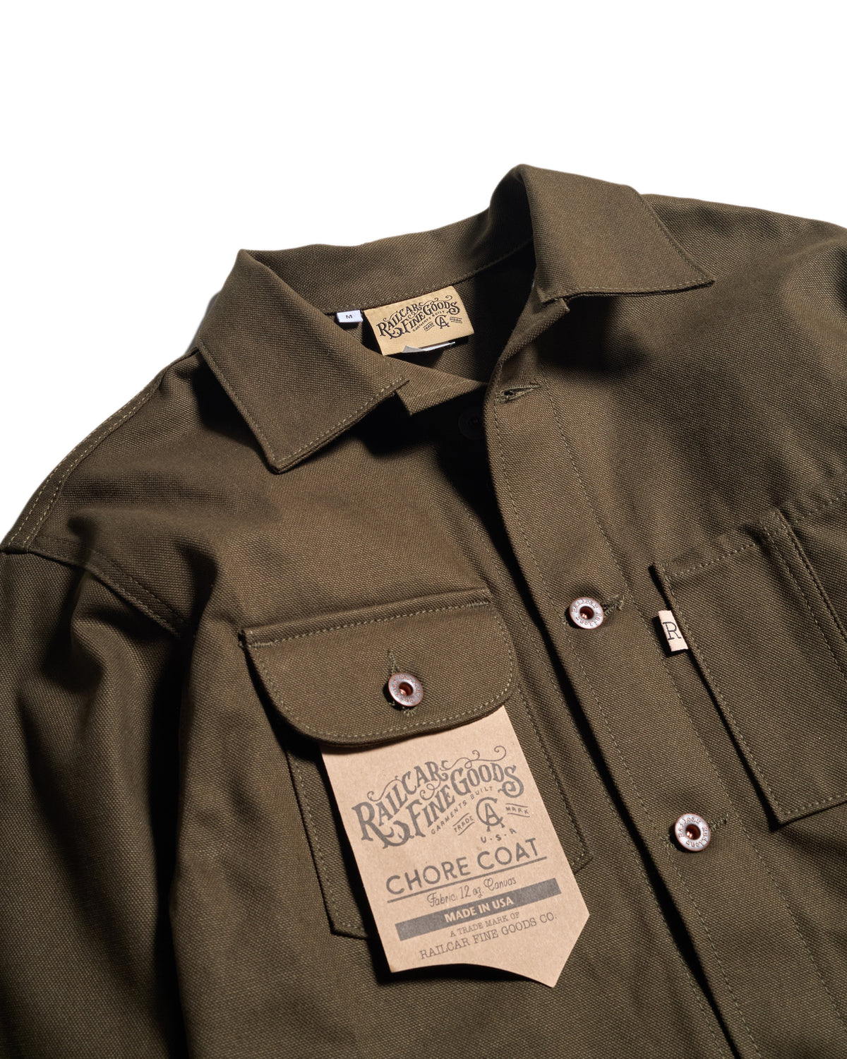 Railcar Fine Goods Chore Coat - 12oz Seaweed Canvas