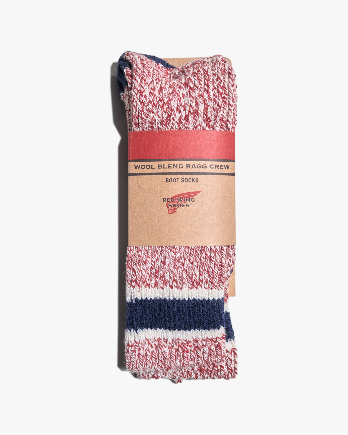 Red Wing 97649 Striped Ragg Wool Socks - Red / Navy