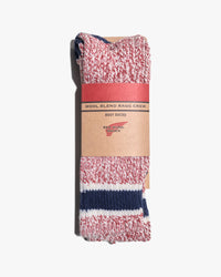 Red Wing 97649 Striped Ragg Wool Socks - Red / Navy