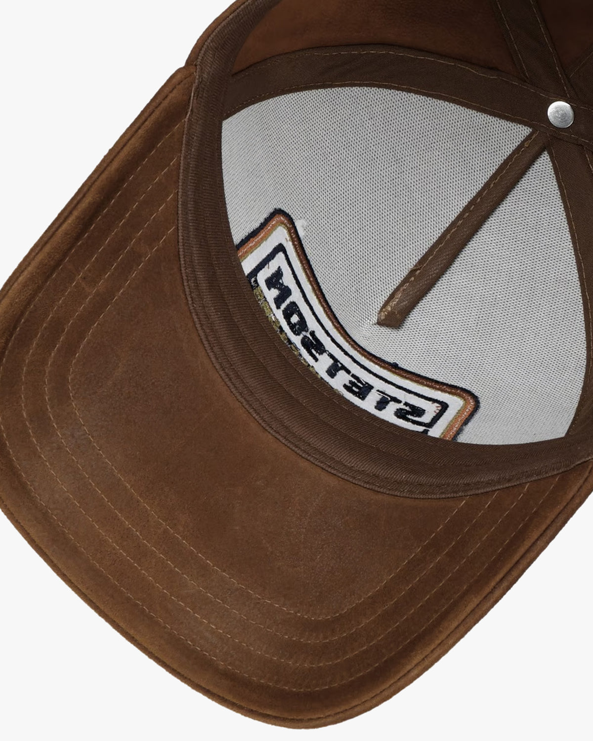 Stetson Cotton Linen Stripe Trucker Cap - Brown / Olive Stripe