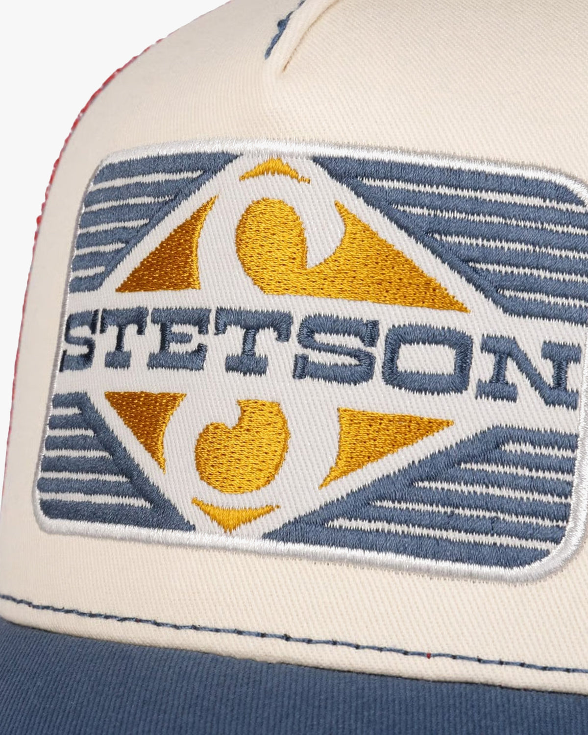 Stetson Rhombus Trucker Cap - Denim / Ecru | Stetson Hats | JEANSTORE
