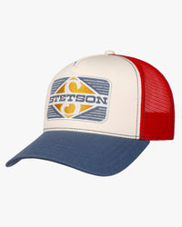 Stetson Rhombus Trucker Cap - Denim / Ecru | Stetson Hats | JEANSTORE