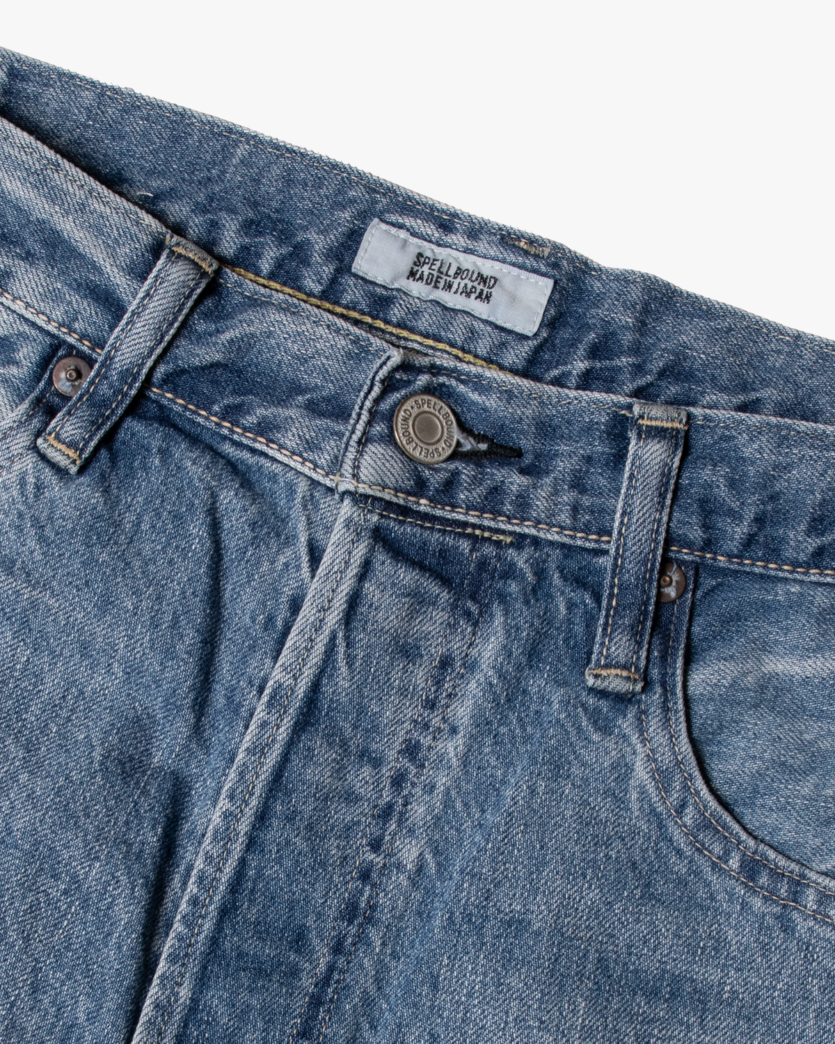 Spellbound 50001 40-701C 12oz Regular Straight Selvedge Mens Jeans - Light Used Indigo