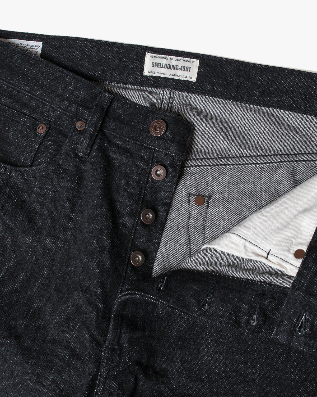 Spellbound 50001 40-712C 12oz Regular Straight Selvedge Mens Jeans - Onewash Black