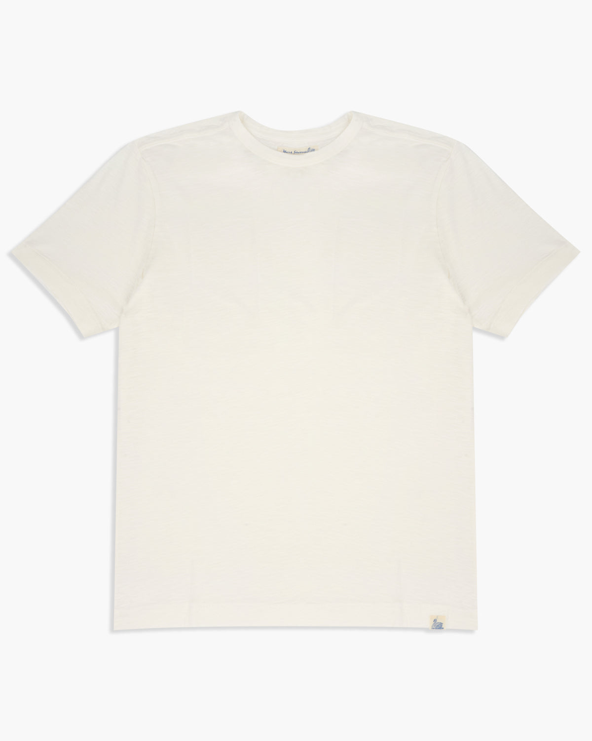 Merz b. Schwanen SCT04 4.9oz Pima Slub Cotton Relaxed Tee - White | Merz b. Schwanen T Shirts | JEANSTORE