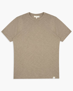 Merz b. Schwanen Good Basics SCT04 4.9oz Pima Slub Cotton Relaxed Tee - Vintage Army