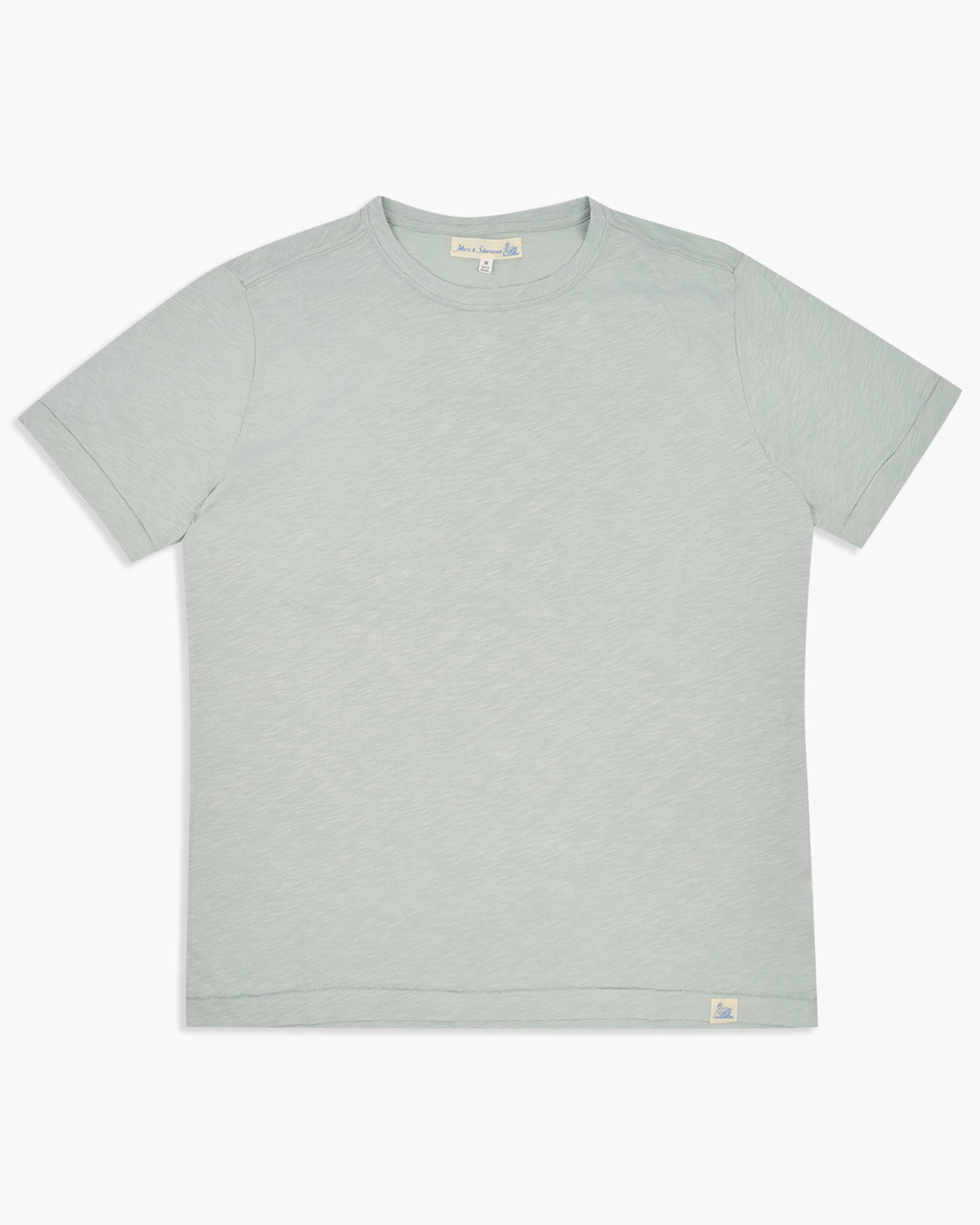 Merz b. Schwanen Good Basics SCT04 4.9oz Pima Slub Cotton Relaxed Tee - Ice | Merz b. Schwanen T Shirts | JEANSTORE