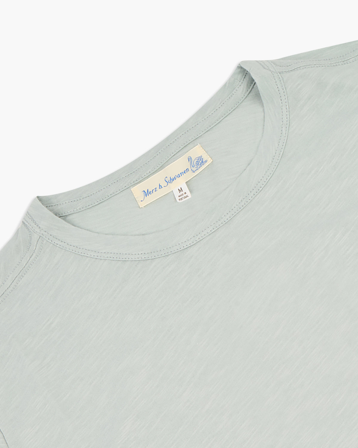 Merz b. Schwanen Good Basics SCT04 4.9oz Pima Slub Cotton Relaxed Tee - Ice | Merz b. Schwanen T Shirts | JEANSTORE