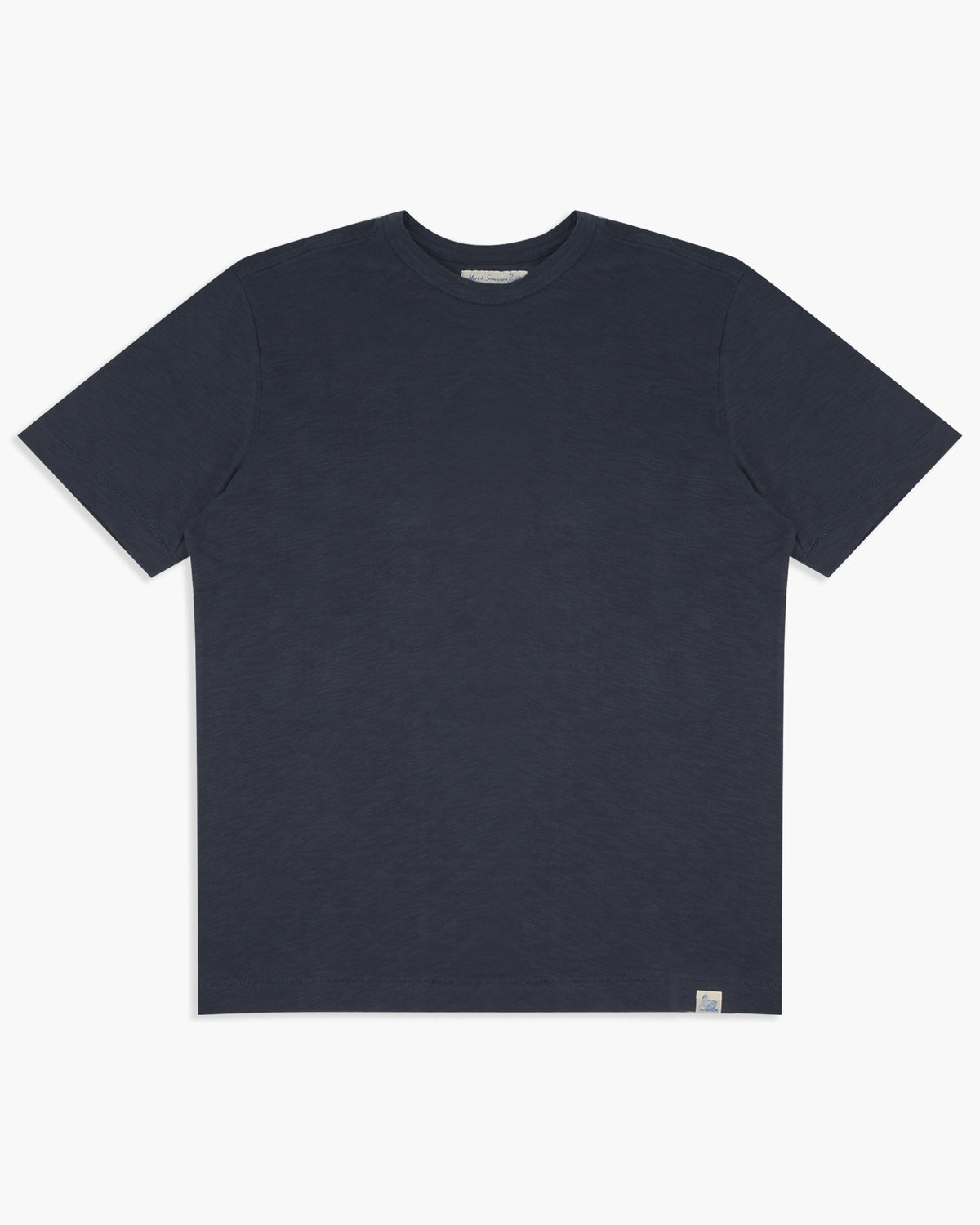 Merz b. Schwanen SCT04 4.9oz Pima Slub Cotton Relaxed Tee - Denim Blue | Merz b. Schwanen T Shirts | JEANSTORE