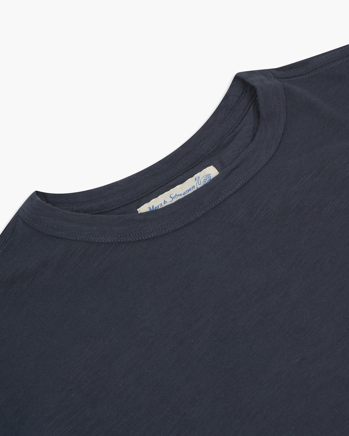 Merz b. Schwanen SCT04 4.9oz Pima Slub Cotton Relaxed Tee - Denim Blue | Merz b. Schwanen T Shirts | JEANSTORE