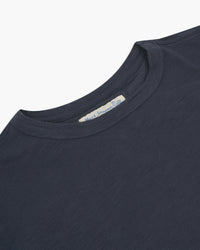 Merz b. Schwanen SCT04 4.9oz Pima Slub Cotton Relaxed Tee - Denim Blue | Merz b. Schwanen T Shirts | JEANSTORE