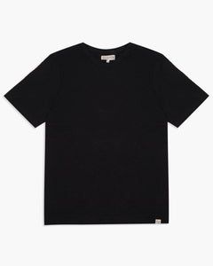 Merz b. Schwanen Good Basics SCT04 4.9oz Pima Slub Cotton Relaxed Tee - Deep Black