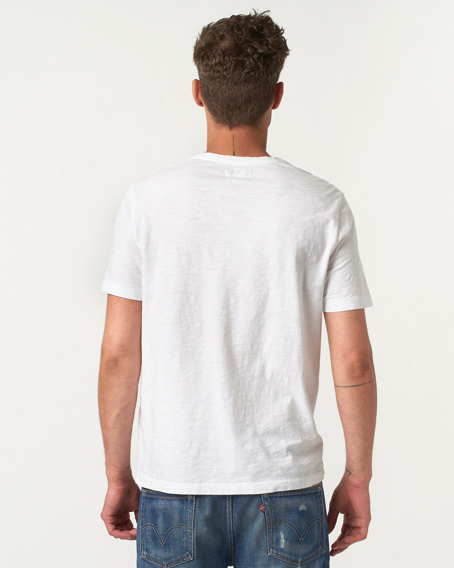 Merz b. Schwanen SCT04 4.9oz Pima Slub Cotton Relaxed Tee - White | Merz b. Schwanen T Shirts | JEANSTORE