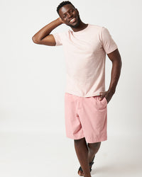 Merz b. Schwanen Good Basics SCT04 4.9oz Pima Slub Cotton Relaxed Tee - Dusted Pink | Merz b. Schwanen T Shirts | JEANSTORE