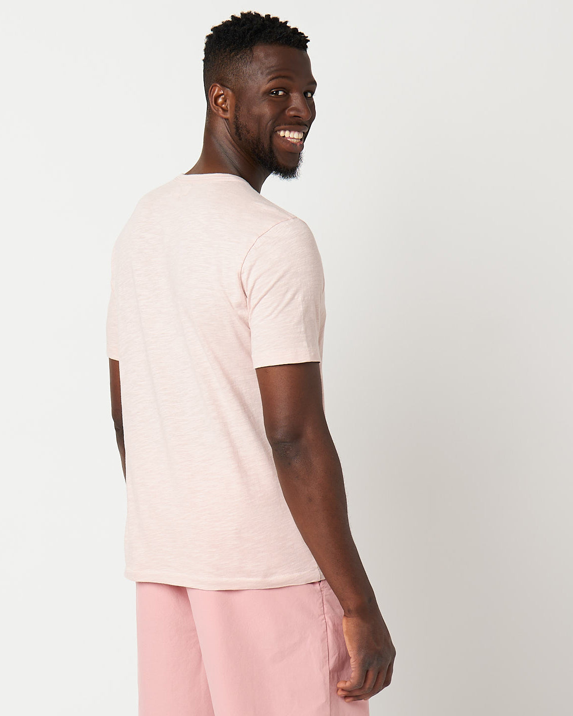 Merz b. Schwanen Good Basics SCT04 4.9oz Pima Slub Cotton Relaxed Tee - Dusted Pink | Merz b. Schwanen T Shirts | JEANSTORE