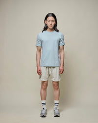 Merz b. Schwanen Good Basics SCT04 4.9oz Pima Slub Cotton Relaxed Tee - Ice | Merz b. Schwanen T Shirts | JEANSTORE