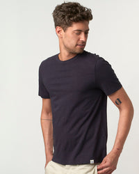 Merz b. Schwanen Good Basics SCT04 4.9oz Pima Slub Cotton Relaxed Tee - Deep Black | Merz b. Schwanen T Shirts | JEANSTORE