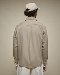 Merz b. Schwanen SHIRT01HB Herringbone L/S Shirt - Dusted Khaki
