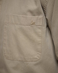 Merz b. Schwanen SHIRT01HB Herringbone L/S Shirt - Dusted Khaki