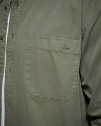 Merz b. Schwanen SHIRT01HB Herringbone L/S Shirt - Army