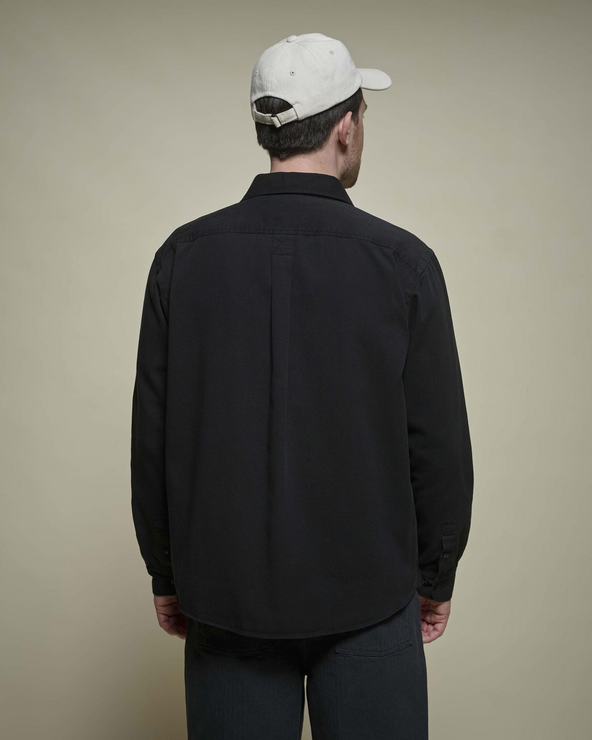 Merz b. Schwanen SHIRT01RT Cotton Twill L/S Shirt - Deep Black