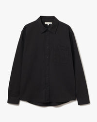 Merz b. Schwanen SHIRT01RT Cotton Twill L/S Shirt - Deep Black