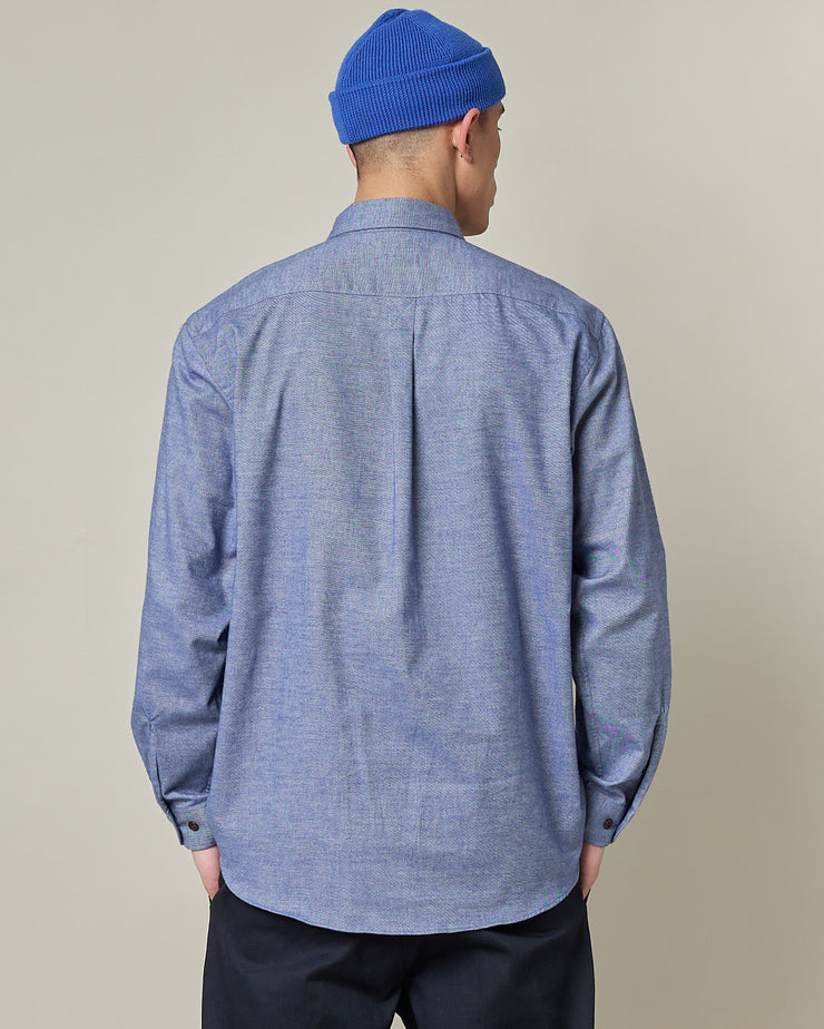 Merz B Schwanen Good Basics Relaxed Fit Shirt - Denim Blue