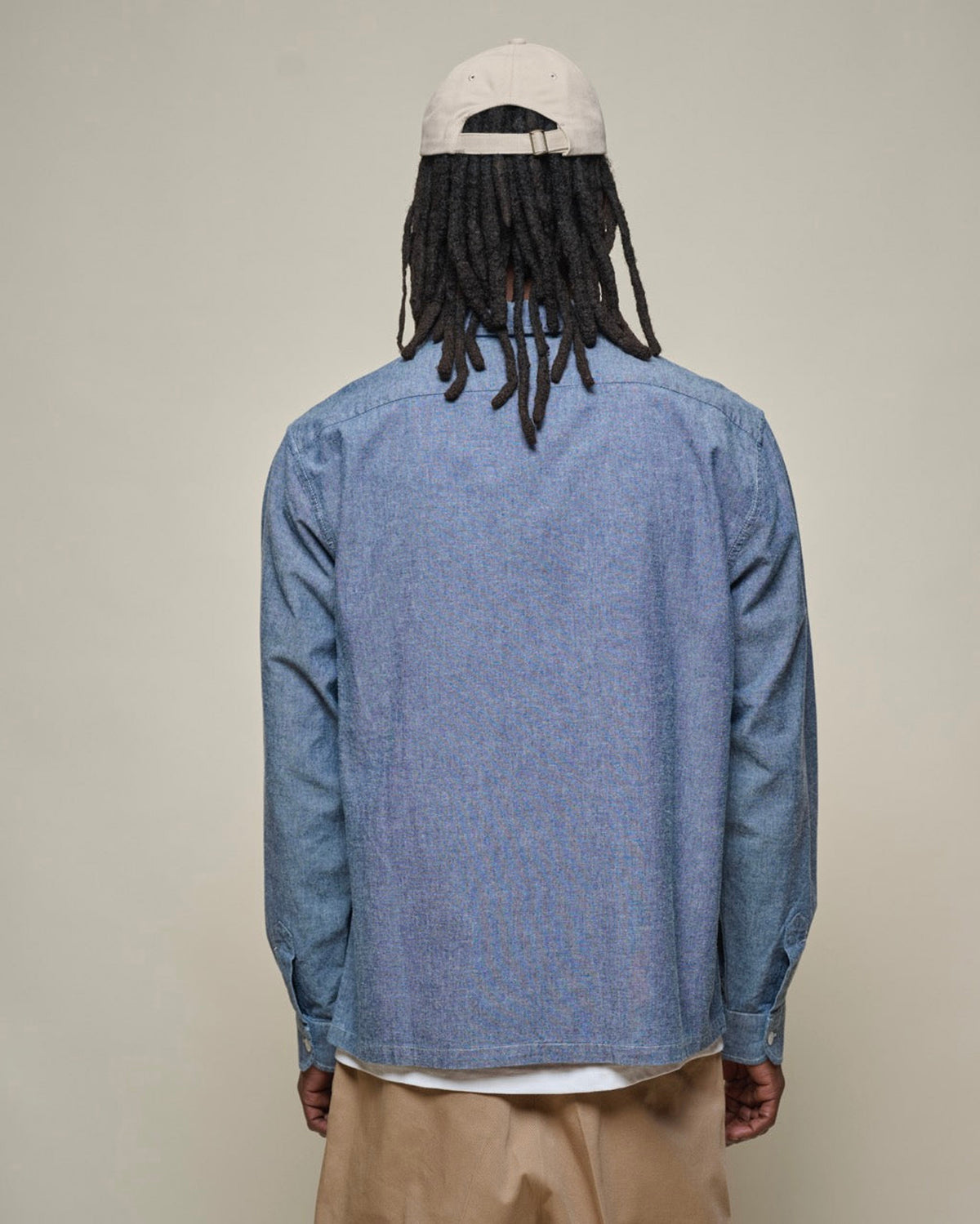 Merz b. Schwanen SHIRT06CH Chambray L/S Shirt - Denim Blue
