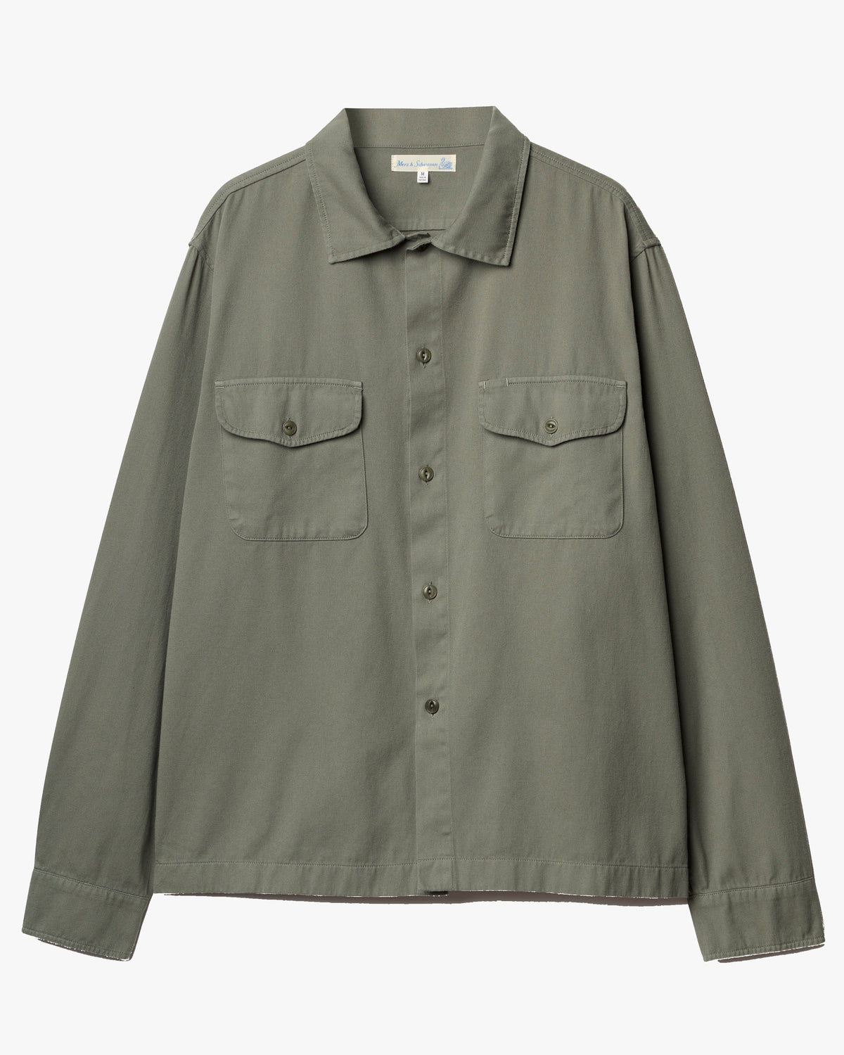 Merz b. Schwanen SHIRT06RT Workers Cotton Twill Shirt - Light Army