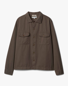 Merz b. Schwanen SHIRT06RT Workers Cotton Twill Shirt - Grain