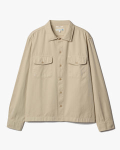 Merz b. Schwanen SHIRT06RT Workers Cotton Twill Shirt - Light Khaki