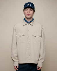 Merz b. Schwanen SHIRT06RT Workers Cotton Twill Shirt - Light Khaki