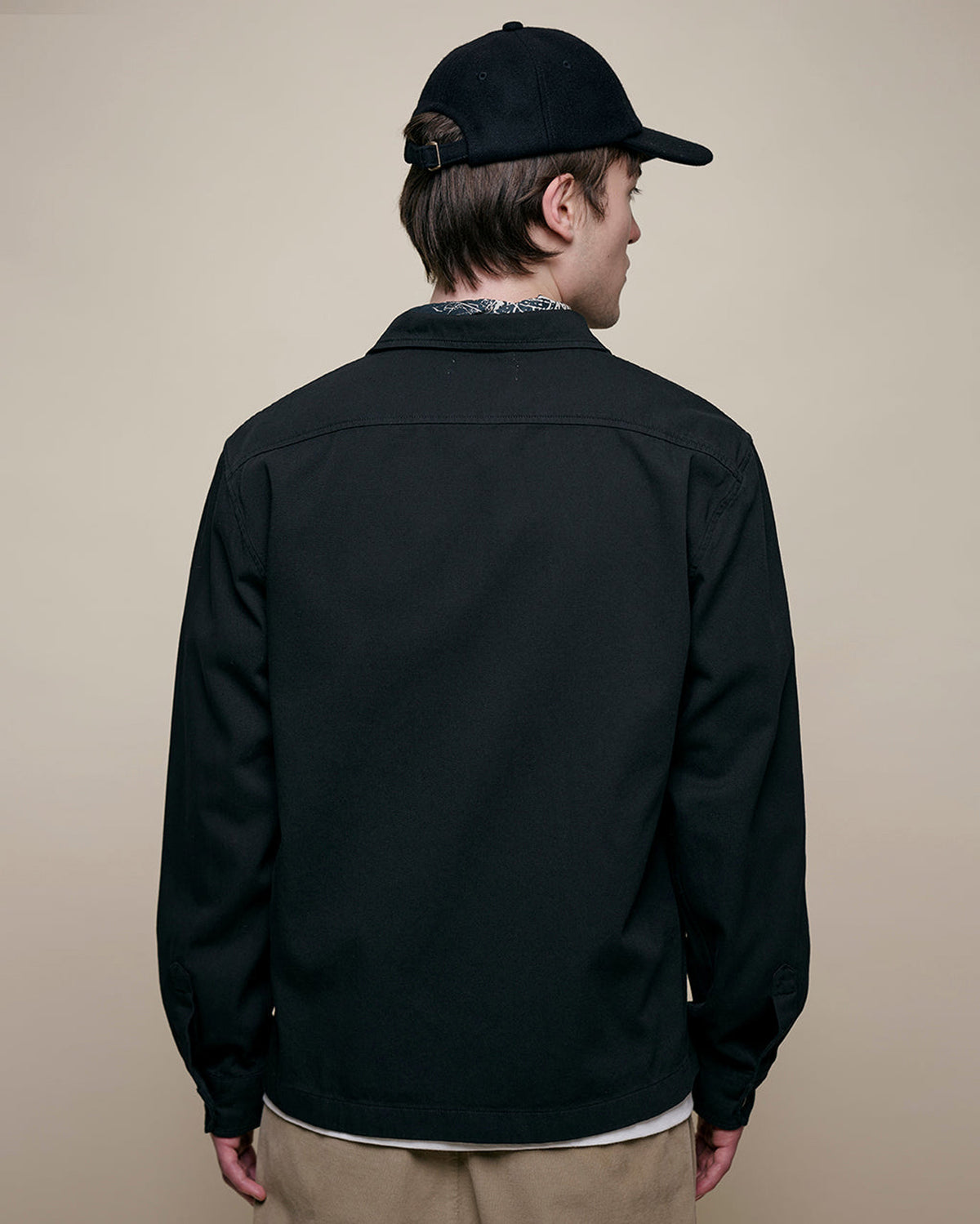 Merz b. Schwanen SHIRT06RT Workers Cotton Twill Shirt - Deep Black