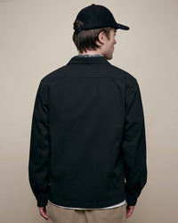 Merz b. Schwanen SHIRT06RT Workers Cotton Twill Shirt - Deep Black
