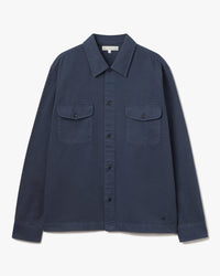 Merz b. Schwanen SHIRT06T Sturdy Workers Cotton Twill Shirt - Night Blue