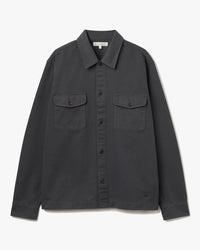 Merz b. Schwanen SHIRT06T Sturdy Workers Cotton Twill Shirt - Charcoal