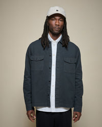 Merz b. Schwanen SHIRT06T Sturdy Workers Cotton Twill Shirt - Charcoal