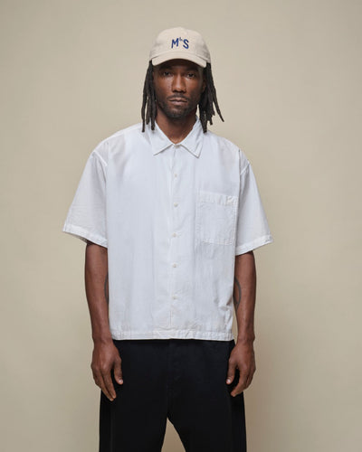 Merz b. Schwanen SHIRT09LP Lightweight Poplin S/S Shirt - White