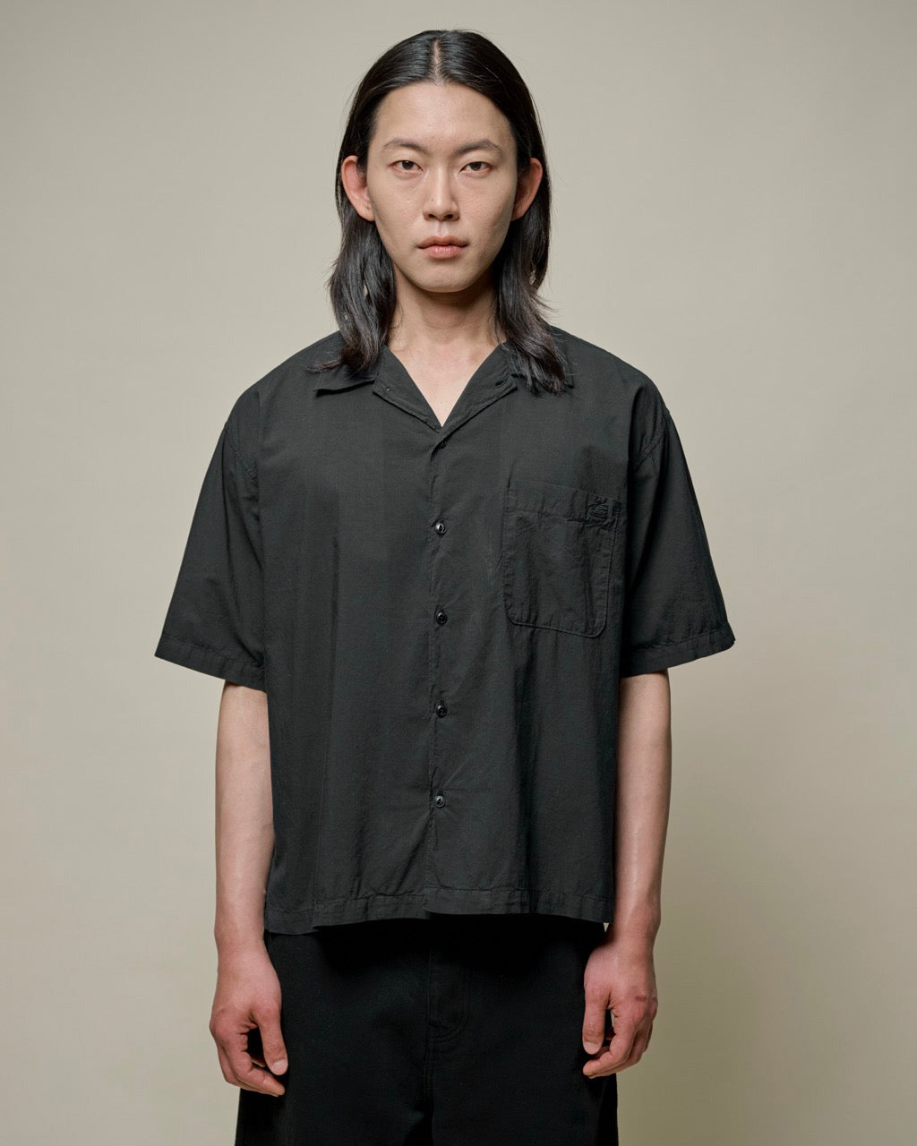 Merz b. Schwanen SHIRT09LP Lightweight Poplin S/S Shirt - Deep Black